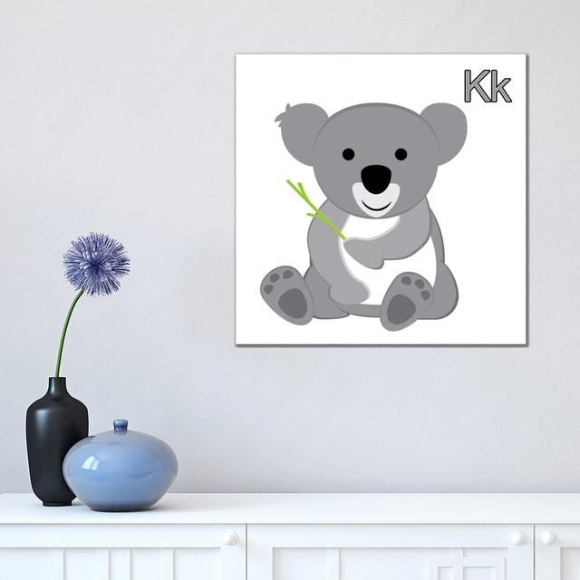 K is for Koala - Wrapped Canvas Graphic Art Happy Larry Size: 45.72cm H x 45.72cm W x 1.91cm D on Productcaster.