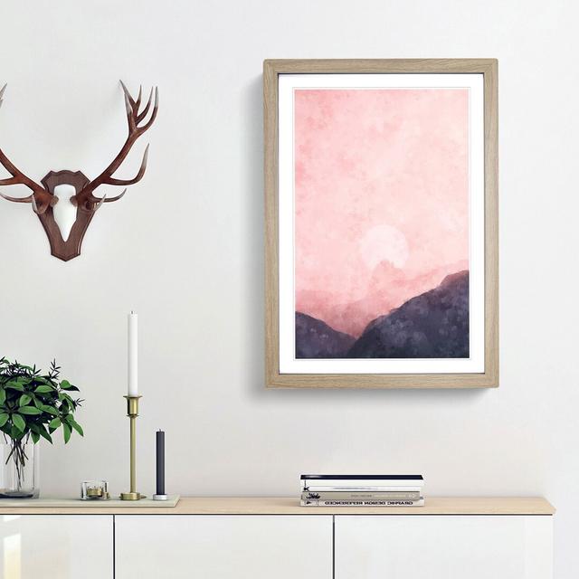 Moon Behind the Mountains - Picture Frame Painting Print East Urban Home Frame Option: Oak Framed, Size: 87cm H x 62cm W x 2cm D on Productcaster.