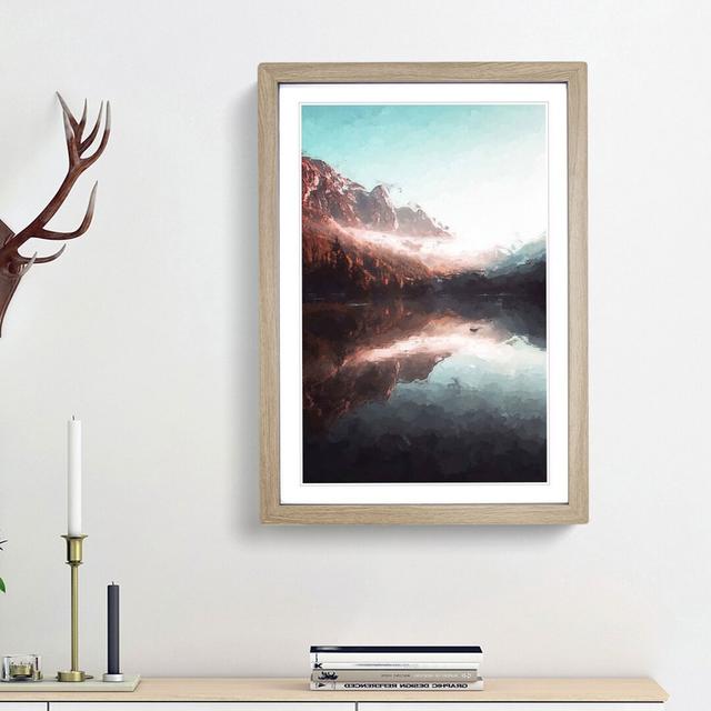 Lake in Italy in Abstract - Picture Frame Graphic Art Print East Urban Home Size: 48cm H x 36cm W x 2cm D, Frame Option: Oak Framed on Productcaster.