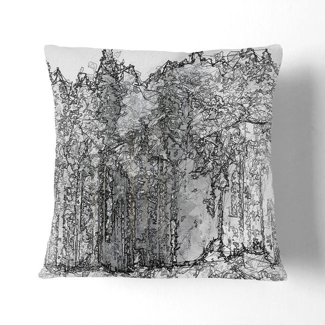 View of a Winter Forest Cushion with Filling East Urban Home Size: 55cm H x 55cm W x 20cm D, Backing Colour: White on Productcaster.