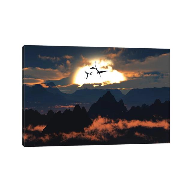 Quetzalcoatlus Flying High In Cretaceous Skies. by Mark Stevenson - Wrapped Canvas Print Union Rustic Size: 66.04cm H x 101.6cm W x 1.91cm D on Productcaster.