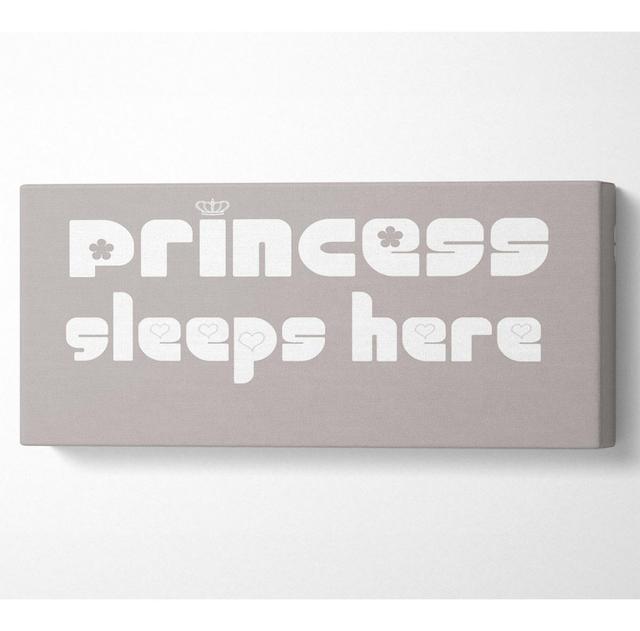 Princesss Sleeps Here 2 Beige - Wrapped Canvas Art Prints Happy Larry Size: 71cm H x 162.5cm W x 10cm D on Productcaster.