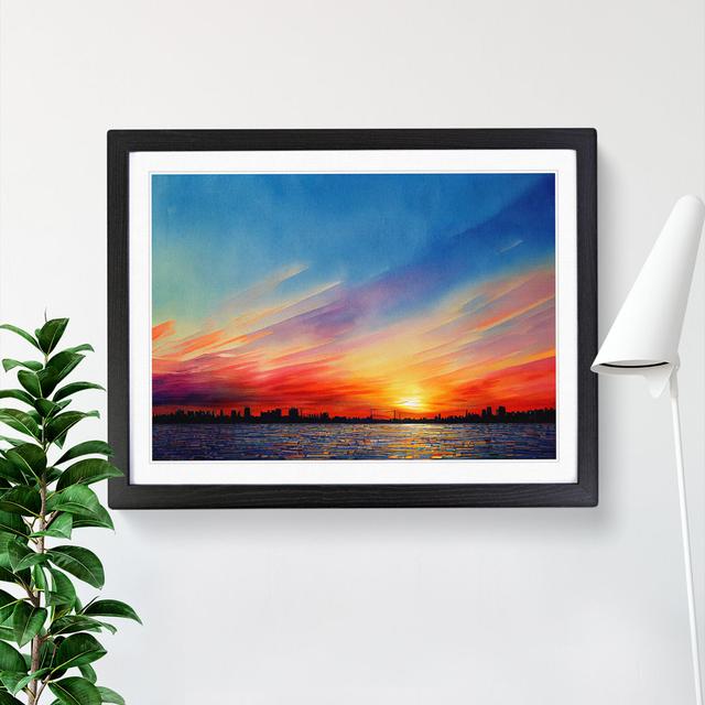 Stunning Watercolour Skyline - Picture Frame Graphic Art 17 Stories Frame Colour: Black, Size: 34cm H x 46cm W x 2cm D on Productcaster.