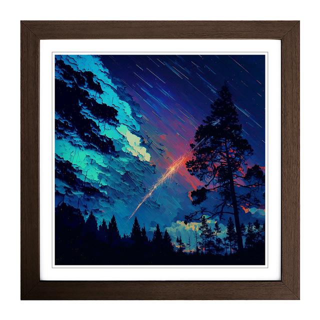 Shooting Star Neo-Impressionism - Single Picture Frame Art Prints on Wood Alpen Home Frame Colour: Walnut on Productcaster.