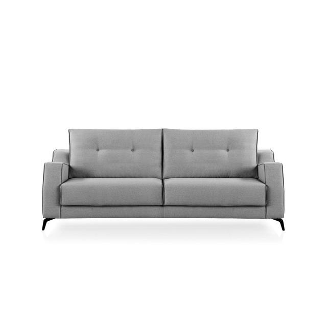 Pabai 3 Seater Sofa Metro Lane Upholstery Colour: Light Grey, Size: 96cm H x 206cm W x 92cm D, Seating Capacity: 3 on Productcaster.