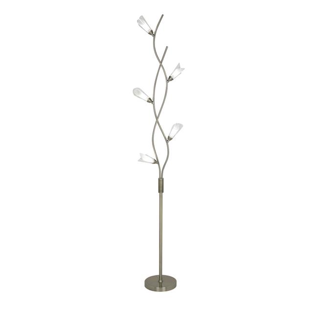 Sare 165cm Novelty Floor Lamp Latitude Run Base Finish: Antique Brass on Productcaster.