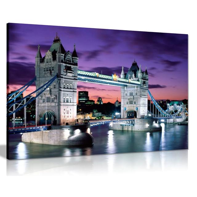 London Tower Bridge - Wrapped Canvas Print Ebern Designs Size: 61cm H x 91cm W on Productcaster.