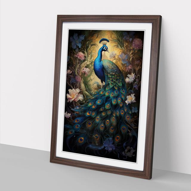 Peacock Baroque - Print Latitude Vive Format: Walnut Framed, Size: 64cm H x 46cm W on Productcaster.