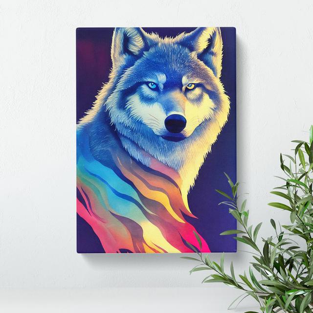 Wolf In Colour No.2 - Wrapped Canvas Print Alpen Home Size: 60cm H x 40cm W x 3cm D, Format: Wrapped Canvas on Productcaster.