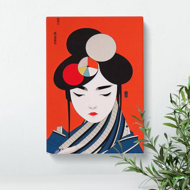 XC1022-1734X Creative Geisha Art - Wrapped Canvas Print Rosdorf Park Size: 50cm H x 35cm W x 3cm D on Productcaster.