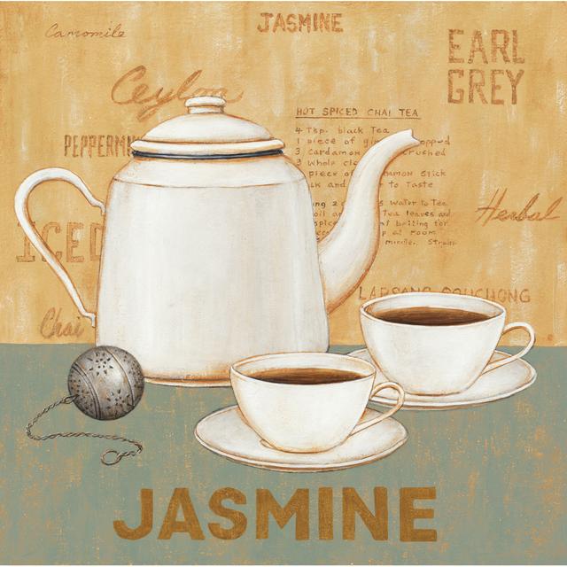 Jasmine Tea Teal by David Carter Brown - Wrapped Canvas Print August Grove Size: 30cm H x 46cm W x 3.8cm D on Productcaster.