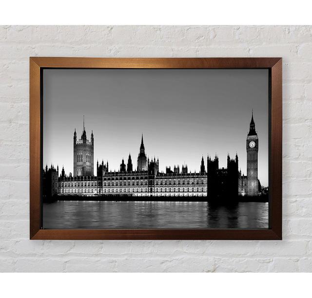 London Houses Of Parliament B N W - Einzelne Bilderrahmen Kunstdrucke Ebern Designs Größe: 59,7 cm H x 84,1 cm B on Productcaster.