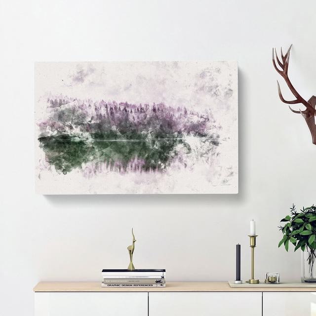 Fog Over Forest In Italy - Wrapped Canvas Print East Urban Home Size: 50cm H x 76cm W x 3cm D on Productcaster.