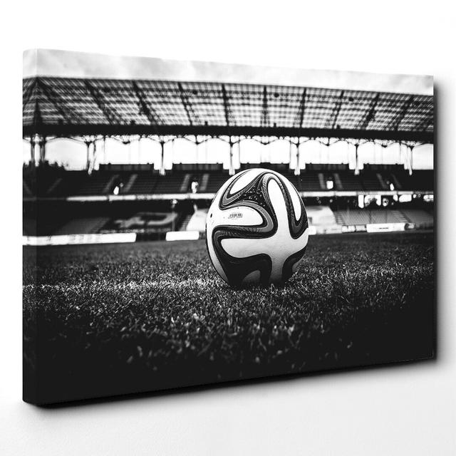 Football Pitch Ball Photographic Print on Canvas East Urban Home Size: 40cm H x 60cm W on Productcaster.