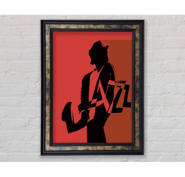 Jazz Player Framed Print Ebern Designs Size: 141,4cm H x 100cm W x 8cm D, Format: Galway Gold/Black Framed Paper on Productcaster.