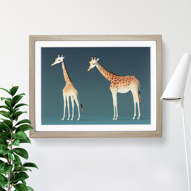 Two Young Giraffes - Picture Frame Graphic Art Latitude Vive Size: 25cm H x 34cm W x 2cm D, Frame Colour: Oak Framed on Productcaster.