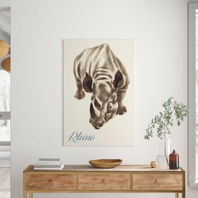 Rhino by Oliver Gal - Wrapped Canvas Print East Urban Home Size: 114.3 cm H x 76.2 cm W on Productcaster.