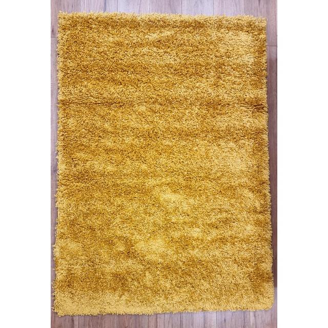 Claycomb Solid Colour Machine Woven Gold Area Rug Hashtag Home Rug Size: Rectangle 80 x 150cm on Productcaster.