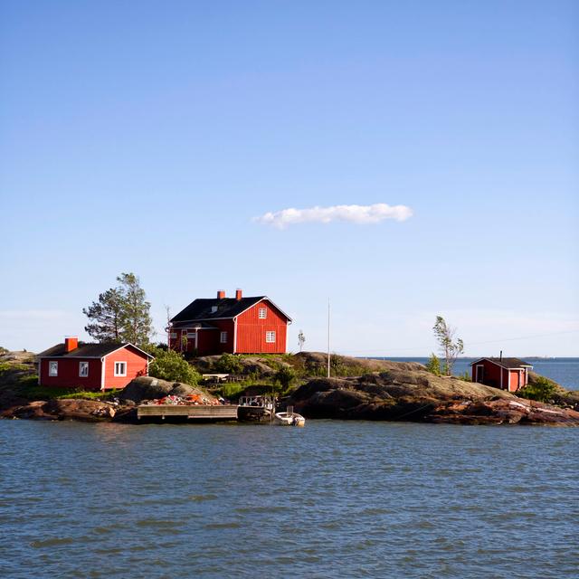 Island Against Blue Sky by Freezingtime - Wrapped Canvas Photograph Brambly Cottage Size: 30cm H x 30cm W on Productcaster.