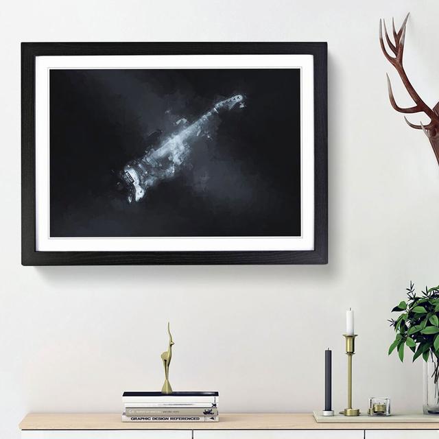 Smokey Electric Guitar in Abstract - Picture Frame Painting Print East Urban Home Frame Option: Black Framed, Size: 62cm H x 87cm W x 2cm D on Productcaster.