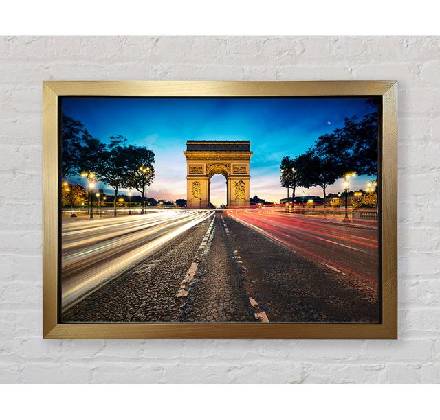 Arc De Triomphe 8 Latitude Run Format: Black Framed Paper, Size: 59.7cm H x 84.1cm W x 3.4cm D on Productcaster.