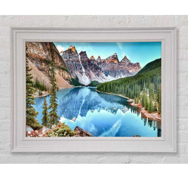 Canadian Mountains With Clear Blue Waters Framed Print Union Rustic Size: 100cm H x 141.4cm W on Productcaster.