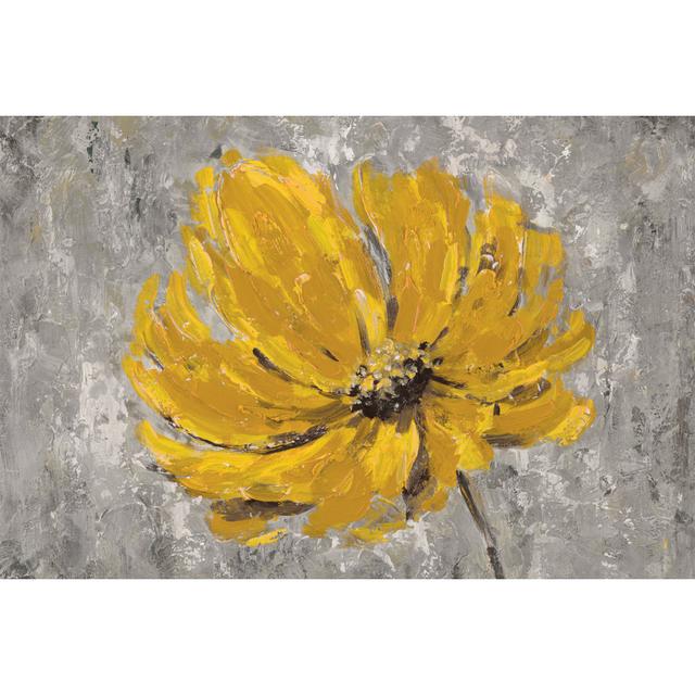 Gold And Grey Flowers Marlow Home Co. Size: 51cm H x 76cm W x 3.8cm D on Productcaster.