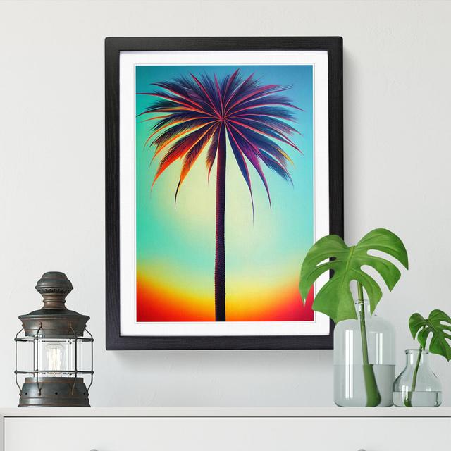 CAN-V0523-1688X Palm Tree Airbrush - Wrapped Canvas Graphic Art Bay Isle Home Frame Option: Black, Size: 64cm H x 46cm W x 2cm D on Productcaster.