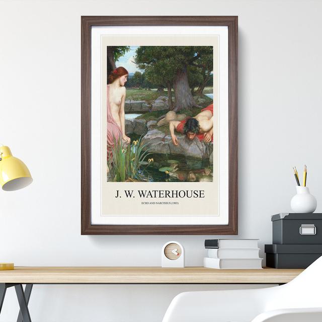 Echo And Narcissus by John William Waterhouse - Single Picture Frame Print East Urban Home Size: 36cm H x 27cm W x 2cm D, Frame Option: Walnut Framed on Productcaster.