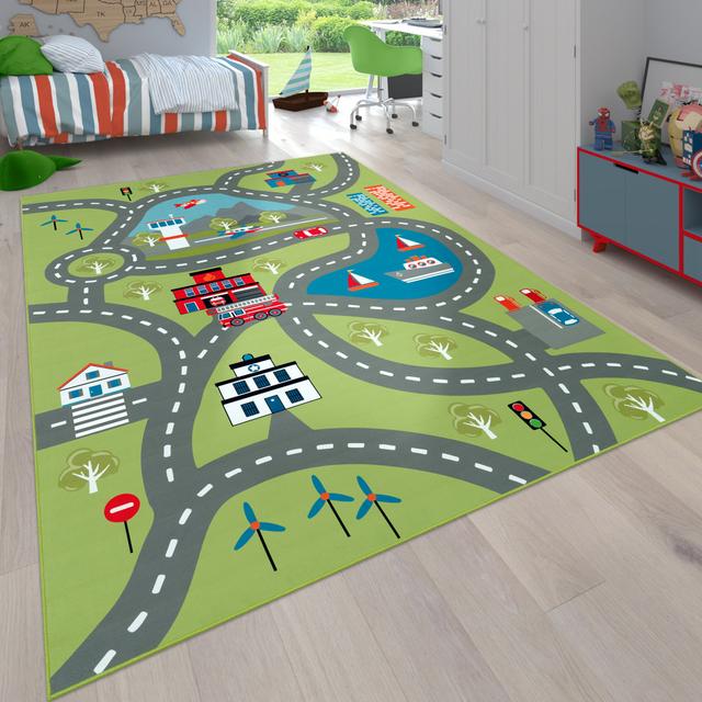 Trotta Flatweave Green Rug Zoomie Kids Rug Size: Rectangle 140 x 200cm on Productcaster.