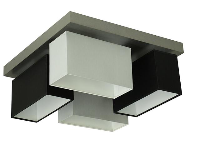 Judkins 4 Light Semi Flush Mount Latitude Run Frame Colour: Silver, Shade Colour: Grey/Black on Productcaster.