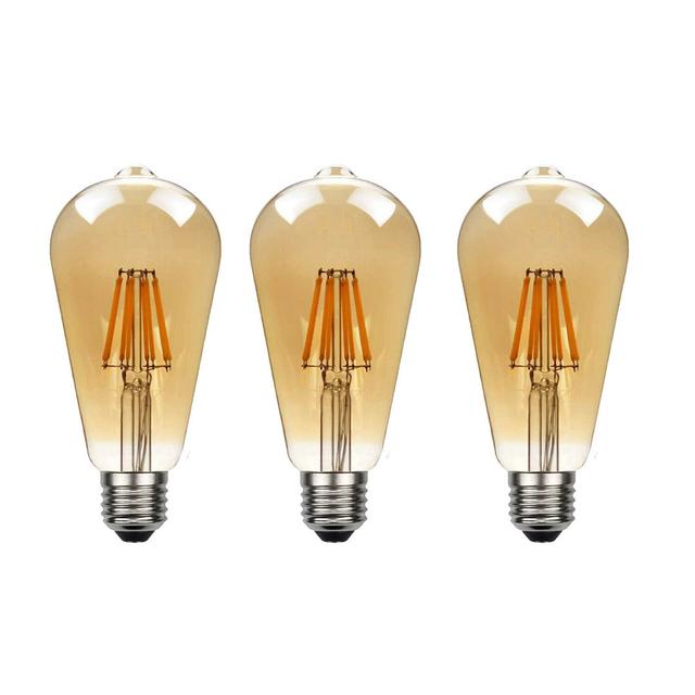 ST64 Dimmable LED E27 Screw Bulb 8W 3 Pack (Set of 3) Symple Stuff on Productcaster.