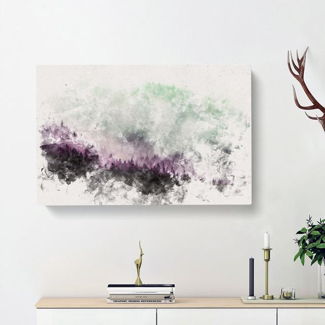 Foggy Forest - Wrapped Canvas Graphic Art Print East Urban Home Size: 60cm H x 91cm W x 3cm D on Productcaster.