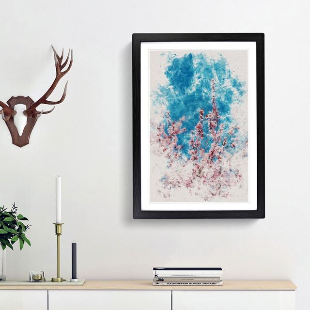 Petals of Pink Cherry Blossom Tree - Picture Frame Painting Print East Urban Home Size: 45cm H x 33cm W x 2cm D, Frame Option: Black Framed on Productcaster.