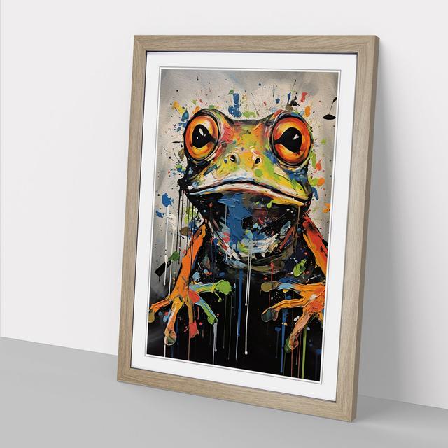 Frog Expressionism No.3 Marlow Home Co. Format: Oak Framed, Size: 46cm H x 34cm W on Productcaster.