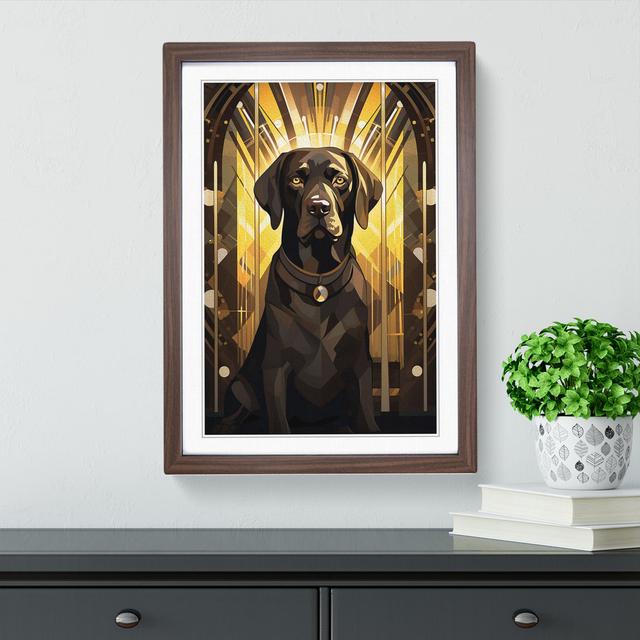 Labrador Retriever Deco No.3 - Print Marlow Home Co. Frame Colour: Walnut , Size: 46cm H x 34cm W x 2cm D on Productcaster.