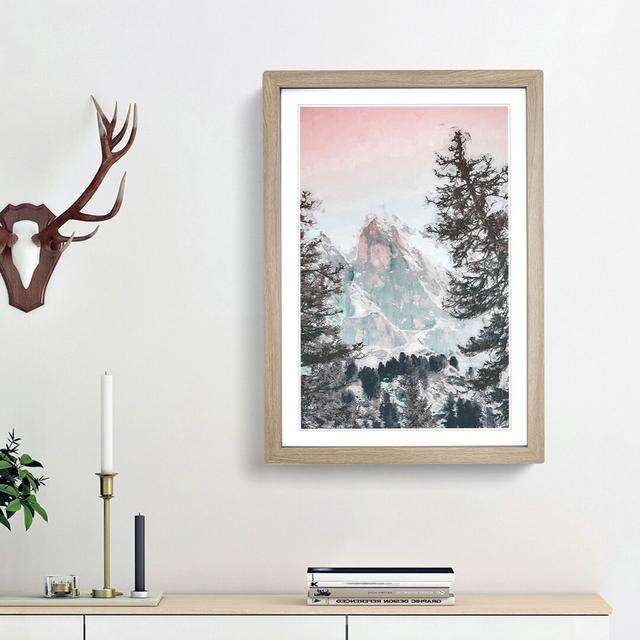 Mountain Peak in Abstract - Picture Frame Graphic Art Print East Urban Home Size: 36cm H x 27cm W x 2cm D, Frame Option: Oak Framed on Productcaster.