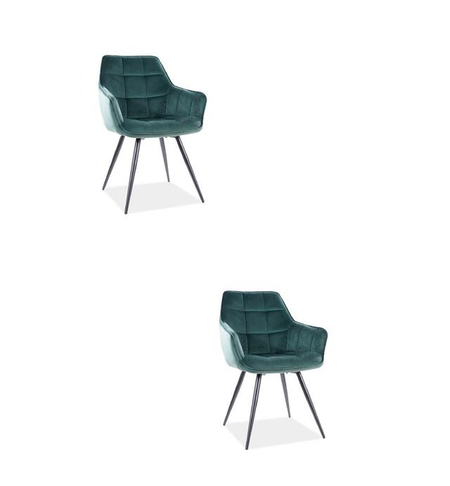 Pascual Upholstered Dining Chair (Set of 2) Canora Grey Upholstery Colour: Green on Productcaster.