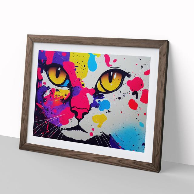 Cat Splash Vol.3 Abstract - Picture Frame Graphic Art Marlow Home Co. Size: 46cm H x 64cm W x 2cm D, Frame Colour: Walnut on Productcaster.