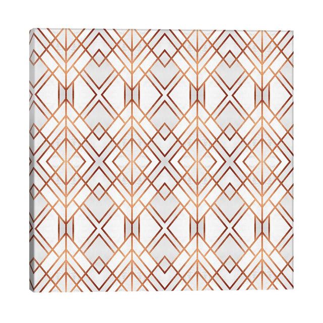 Copper Geo by Elisabeth Fredriksson - Wrapped Canvas Graphic Art Print Canora Grey Size: 30.48cm H x 30.48cm W x 1.91cm D on Productcaster.