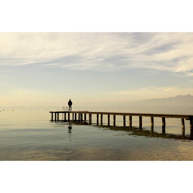 Man standing on jetty House of Hampton Size: 61cm H x 91cm W on Productcaster.