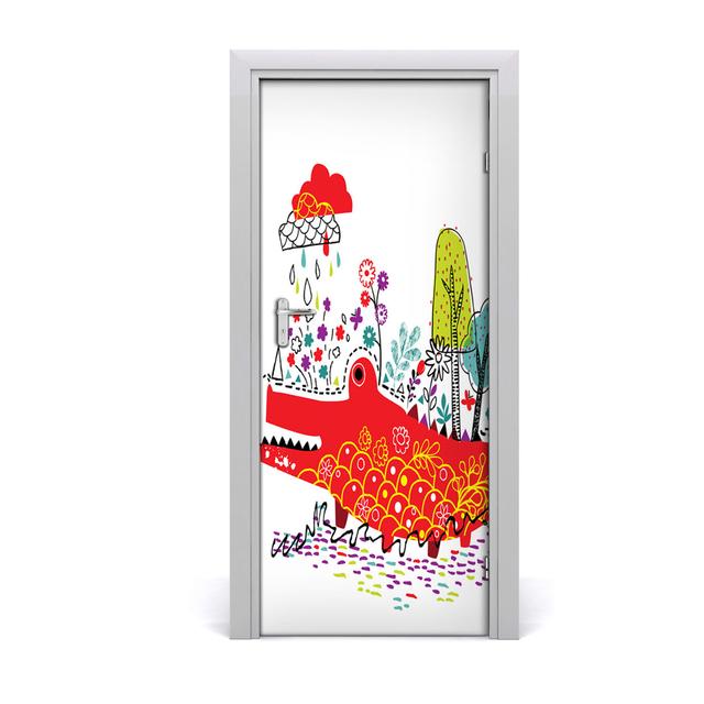 Crocodile Door Sticker East Urban Home on Productcaster.