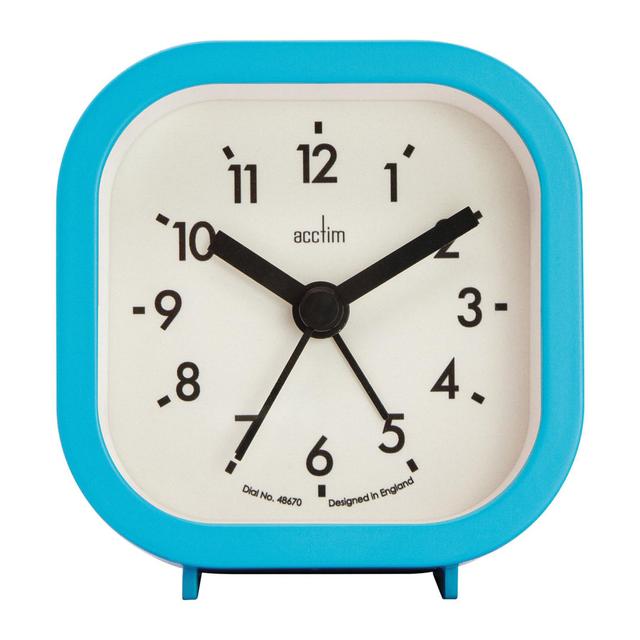 Analogue Quartz Movement / Crystal Alarm Tabletop Clock Acctim Colour: Blue on Productcaster.