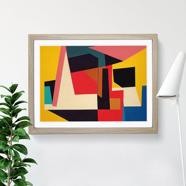 Suprematism Abstract Art Vol.3 - Picture Frame Graphic Art Metro Lane Size: 46cm H x 64cm W x 2cm D, Frame Colour: Oak on Productcaster.