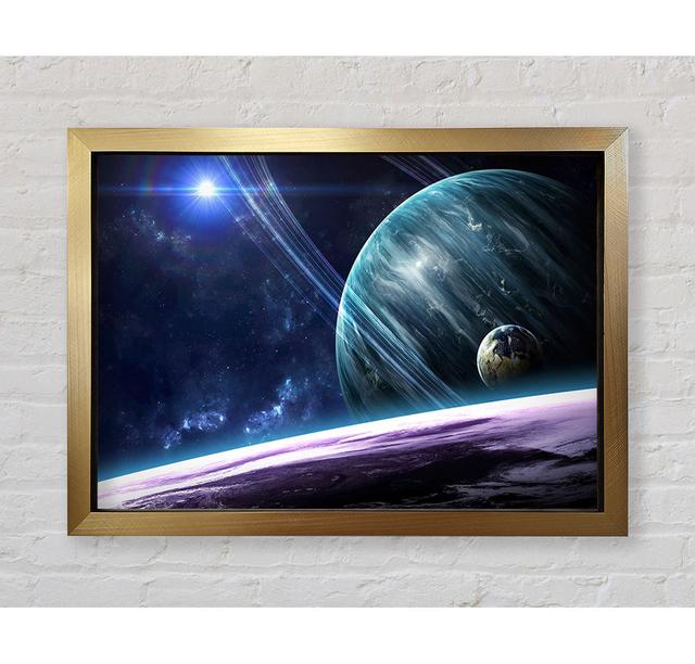 Stunning Planets In The Solar System Framed Print Brayden Studio Format: Black Framed Paper, Size: 59.7cm H x 84.1cm W x 3.4cm D on Productcaster.