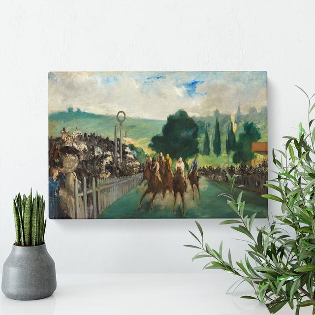 The Races At Longchamp by Edouard Manet - Wrapped Canvas Painting East Urban Home Size: 35cm H x 50cm W x 3cm D on Productcaster.