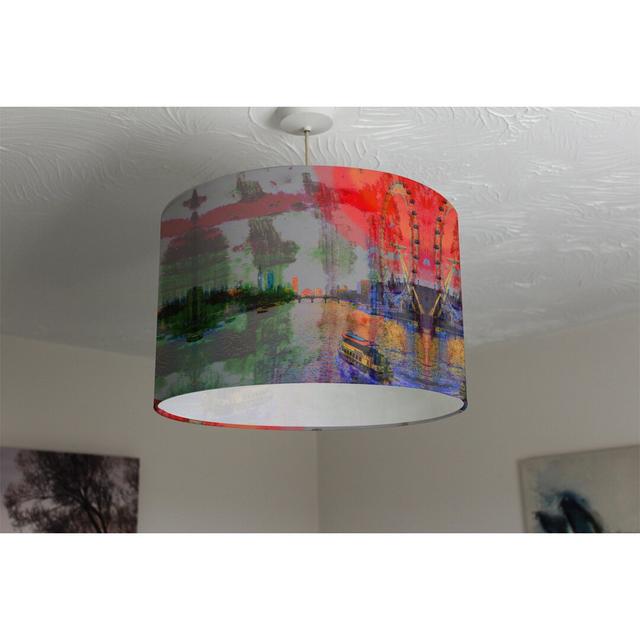 London Thames Cotton Drum Lamp Shade Ebern Designs Size: 25cm H x 40cm W x 40cm D on Productcaster.