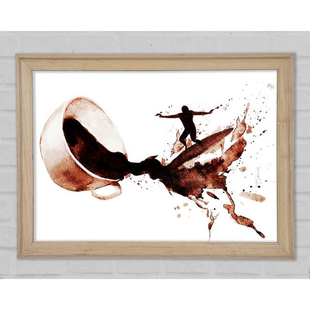 Coffee Surf - Single Picture Frame Art Prints Ebern Designs Size: 42cm H x 59.7cm W x 1.5cm D on Productcaster.