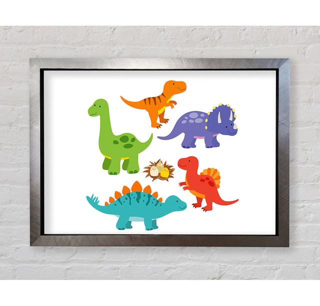 Dinosaur Tribe 2 - Print Zoomie Kids Size: 59.7cm H x 84.1cm W x 3.4cm D, Fomat: Silver Framed Paper on Productcaster.