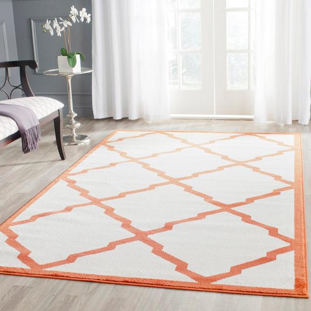 Sloane Geometric Hand Woven Beige/Orange Area Rug 17 Stories Rug Size: Rectangle 182 x 274cm on Productcaster.